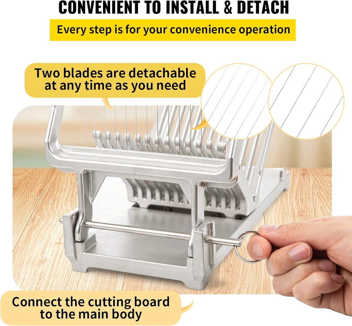 Manual Bread Slicer, 0-0.6" Adjustable Thickness Cheese Cutter, Hand Cranked Slicer for Homemade Bread - with Serrated Stainless Steel Blade for Kitchen, Restaurant, Bakery, Party