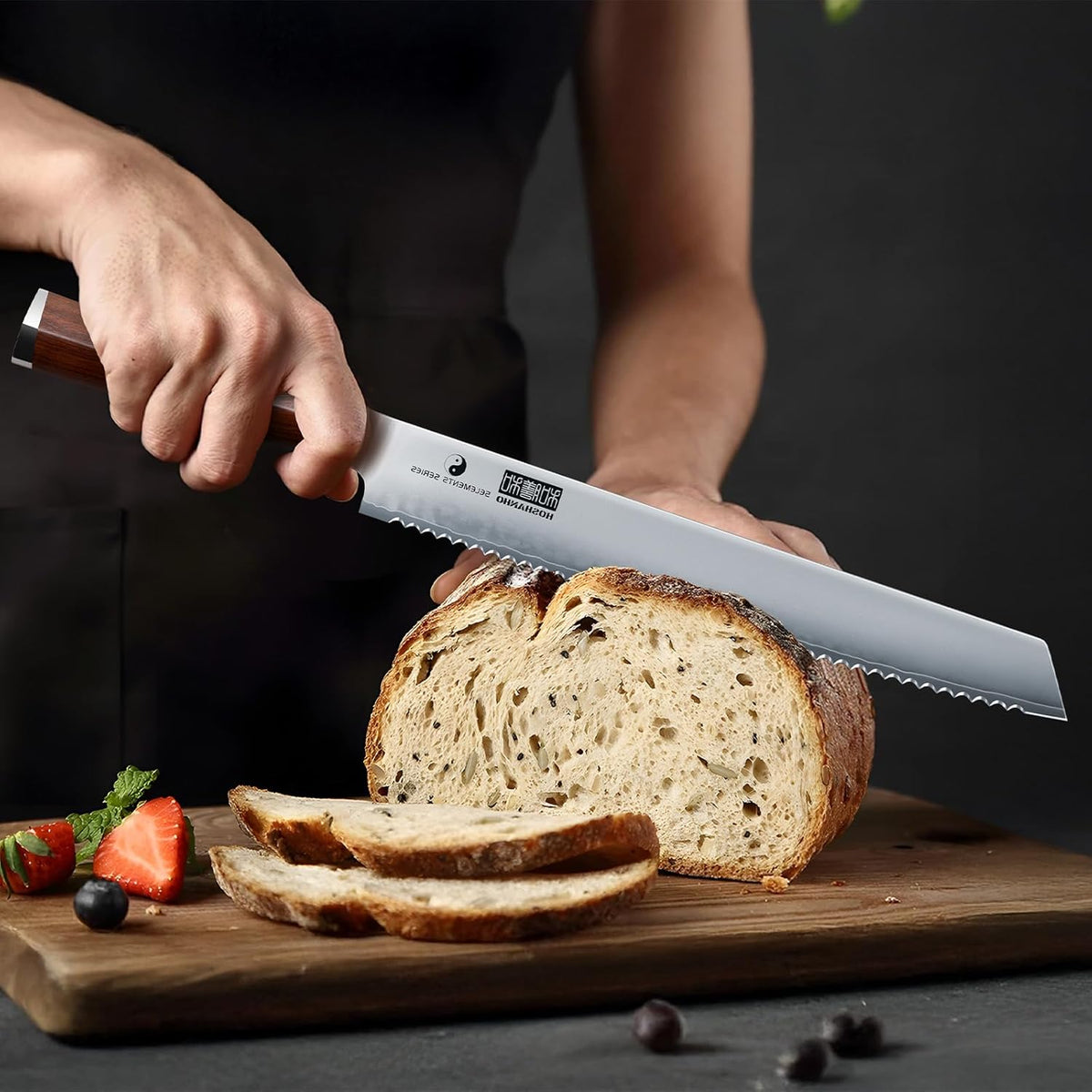 10" Bread Knife, Japanese Serrated Knife for Homemade, Sourdough | High Carbon Stainless Steel Serrated Bread Knife, Professional Sourdough Knife for Homemade Bread, Bagels, Cake