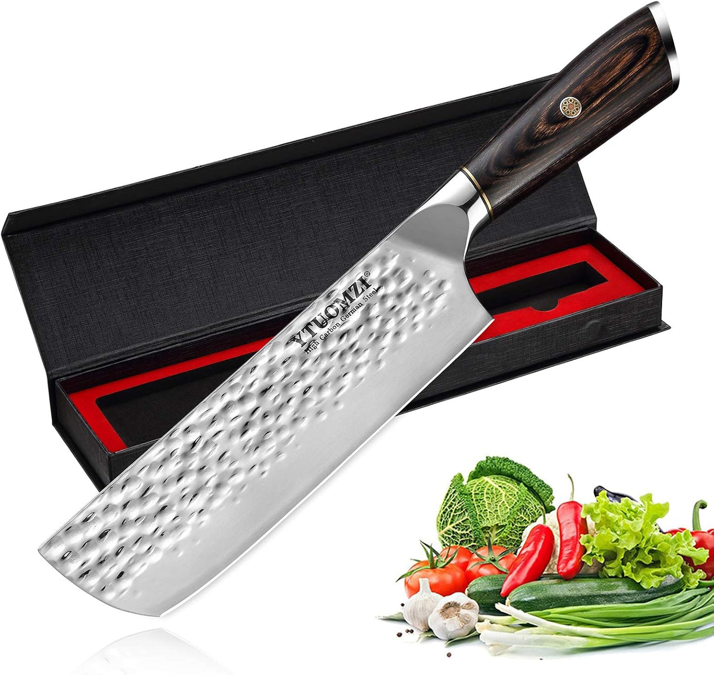7" Nakiri Knife - Razor Sharp 7-inch Vegetable Cleaver for Kitchen | High Carbon Stainless Steel Multipurpose Asian Vegetable Knife | Japanese Chef's Knife for Chopping, Dicing & Slicing