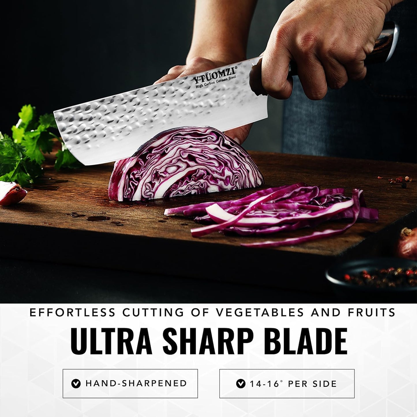 7" Nakiri Knife - Razor Sharp 7-inch Vegetable Cleaver for Kitchen | High Carbon Stainless Steel Multipurpose Asian Vegetable Knife | Japanese Chef's Knife for Chopping, Dicing & Slicing