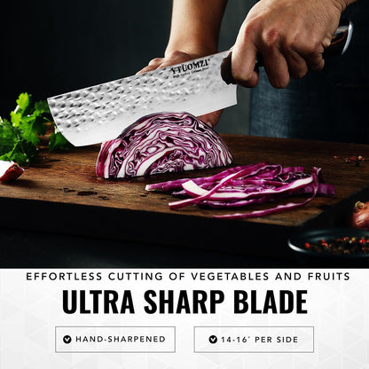 7" Nakiri Knife - Razor Sharp 7-inch Vegetable Cleaver for Kitchen | High Carbon Stainless Steel Multipurpose Asian Vegetable Knife | Japanese Chef's Knife for Chopping, Dicing & Slicing