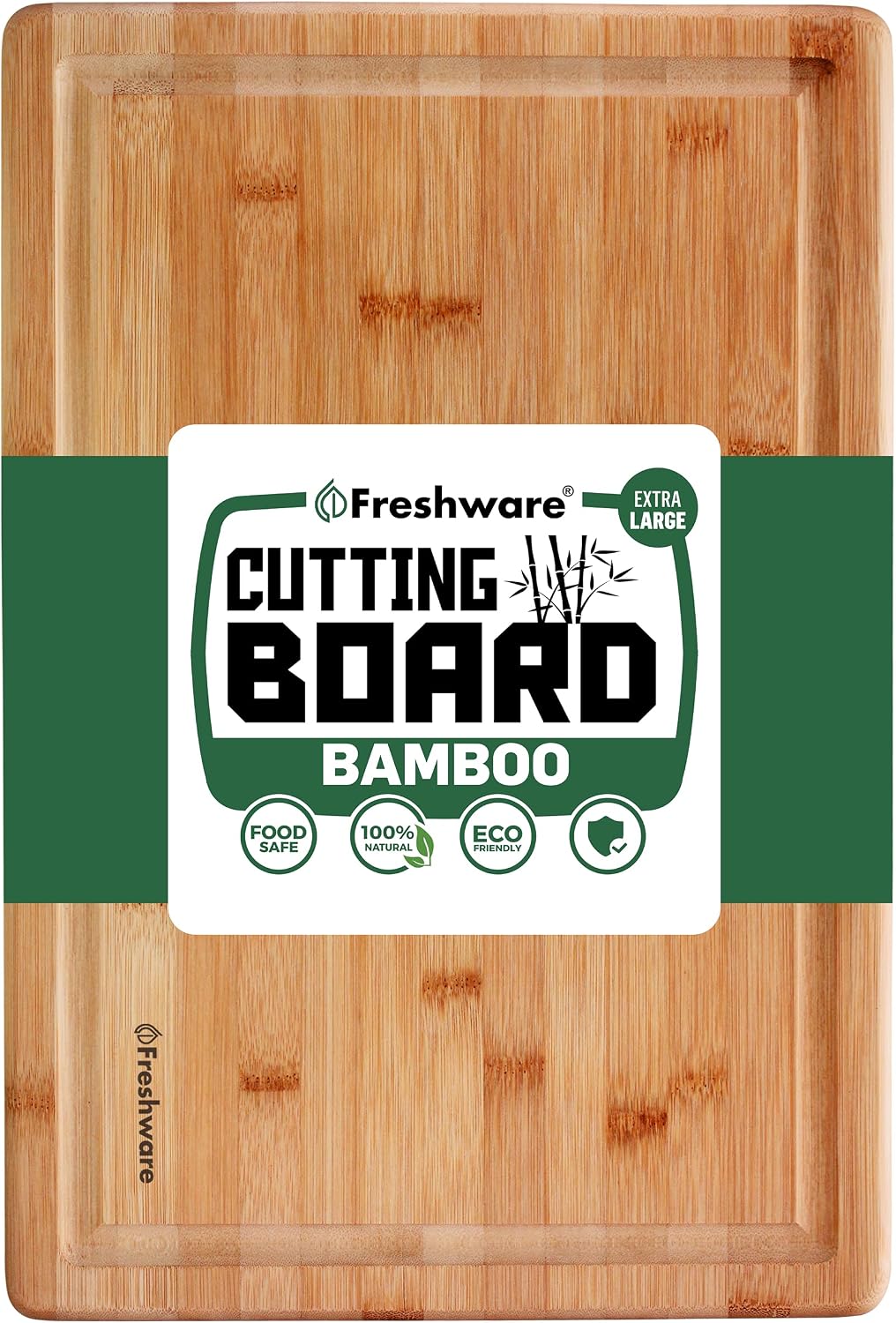 Bamboo Cutting Boards for Kitchen with Juice Groove [Set of 2] Wood Cutting Board for Chopping Meat, Vegetables, Fruits, Cheese, Knife Friendly Serving Tray with Handles