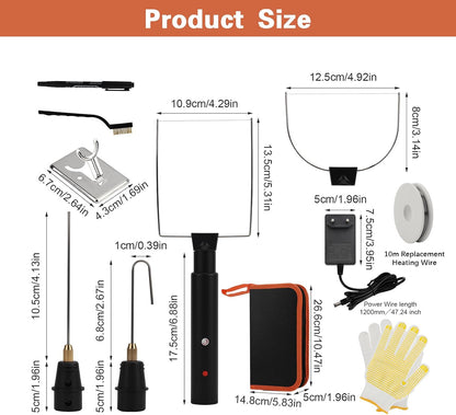 4-in-1 Foam Cutter, 90-250V Hot Wire Knife Foam Cutter Tool, 18W Electric Styrofoam Foam Board Cutting Tool with 4 Cutting Machine Pen Power Adapter for DIY Craft, Foams Carving & Digging