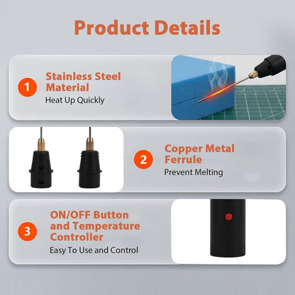 4-in-1 Foam Cutter, 90-250V Hot Wire Knife Foam Cutter Tool, 18W Electric Styrofoam Foam Board Cutting Tool with 4 Cutting Machine Pen Power Adapter for DIY Craft, Foams Carving & Digging
