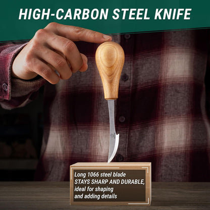 Wood Carving Kit for Beginners DIY 05 - Whittling Kit with Wood Carving Knife & Basswood Blocks - Hobby Craft for Adults and Teens - Whittling Tools Set for Carvers