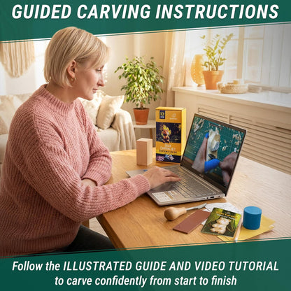 Wood Carving Kit for Beginners DIY 05 - Whittling Kit with Wood Carving Knife & Basswood Blocks - Hobby Craft for Adults and Teens - Whittling Tools Set for Carvers