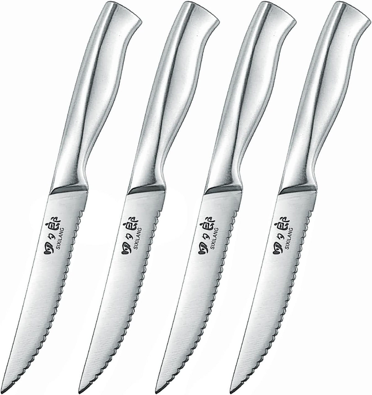 Steak Knives Set, Serrated Steak Knives Set of 8, German Stainless Steel Steak Knife Serrated Dishwasher Safe, Home Gifts for Men and Women