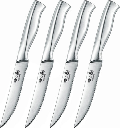 Steak Knives Set, Serrated Steak Knives Set of 8, German Stainless Steel Steak Knife Serrated Dishwasher Safe, Home Gifts for Men and Women