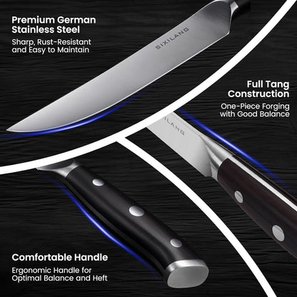 Steak Knives Set, Serrated Steak Knives Set of 8, German Stainless Steel Steak Knife Serrated Dishwasher Safe, Home Gifts for Men and Women