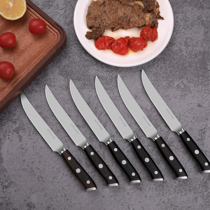 Steak Knives Set, Serrated Steak Knives Set of 8, German Stainless Steel Steak Knife Serrated Dishwasher Safe, Home Gifts for Men and Women