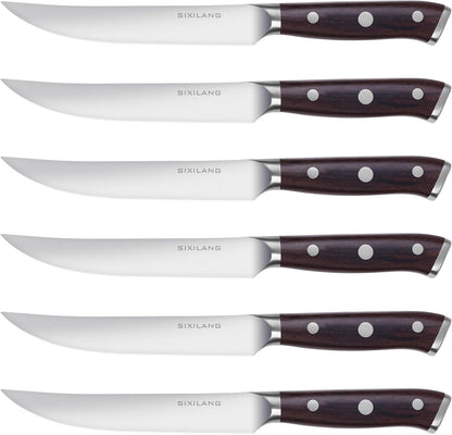 Steak Knives Set, Serrated Steak Knives Set of 8, German Stainless Steel Steak Knife Serrated Dishwasher Safe, Home Gifts for Men and Women