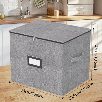 2 Pack Flatware Utensil Storage - Sturdy Silverware Storage Box with Dividers, 5 Compartment Flatware Storage Case with Handles and Removable Lid for Moving&Protected(Dark Gray)