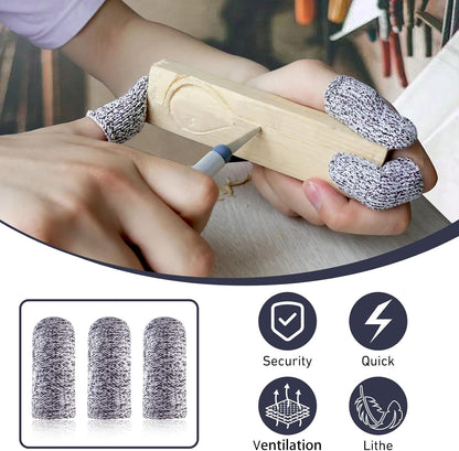 20 Pcs Finger Cots Cut Resistant Protector Reusable Fingertip Gloves Cover Large Finger Nail Sleeves Fabric Thumb Protection Guards Kitchen Hand Sewing Food Cutting Sculpture Carving Work Supplies