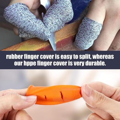 20 Pcs Finger Cots Cut Resistant Protector Reusable Fingertip Gloves Cover Large Finger Nail Sleeves Fabric Thumb Protection Guards Kitchen Hand Sewing Food Cutting Sculpture Carving Work Supplies