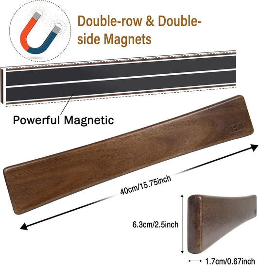 Magnetic Knife Strips, Magnetic Knife Holder for Wall 16 Inch | Acacia Wood Knife Magnetic Strip Use as Knife Bar, Knife Holder for Kitchen Utensil Organizer, Ideal Cooking Gift for Chef
