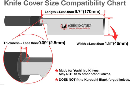 Yoshihiro Magnetic Oak Wood Saya Cover Blade Protector for Nakiri (165mm) 6.5in