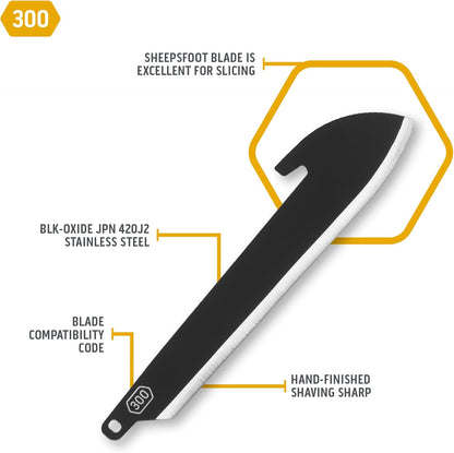 3" Replacable Black Sheepsfoot Blade - 6 Pack of Black EDC Sheepsfoot Blades
