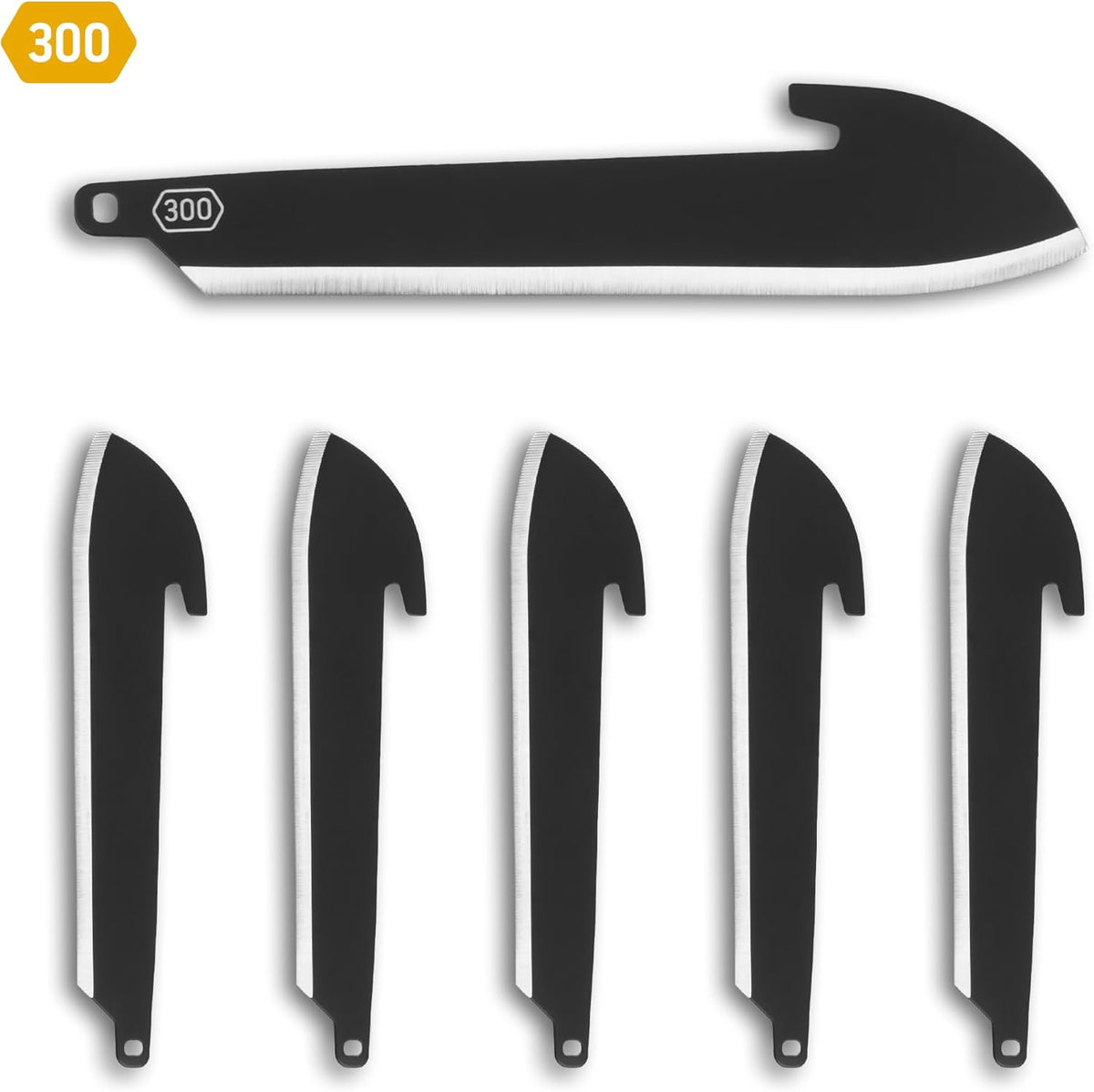 3" Replacable Black Sheepsfoot Blade - 6 Pack of Black EDC Sheepsfoot Blades