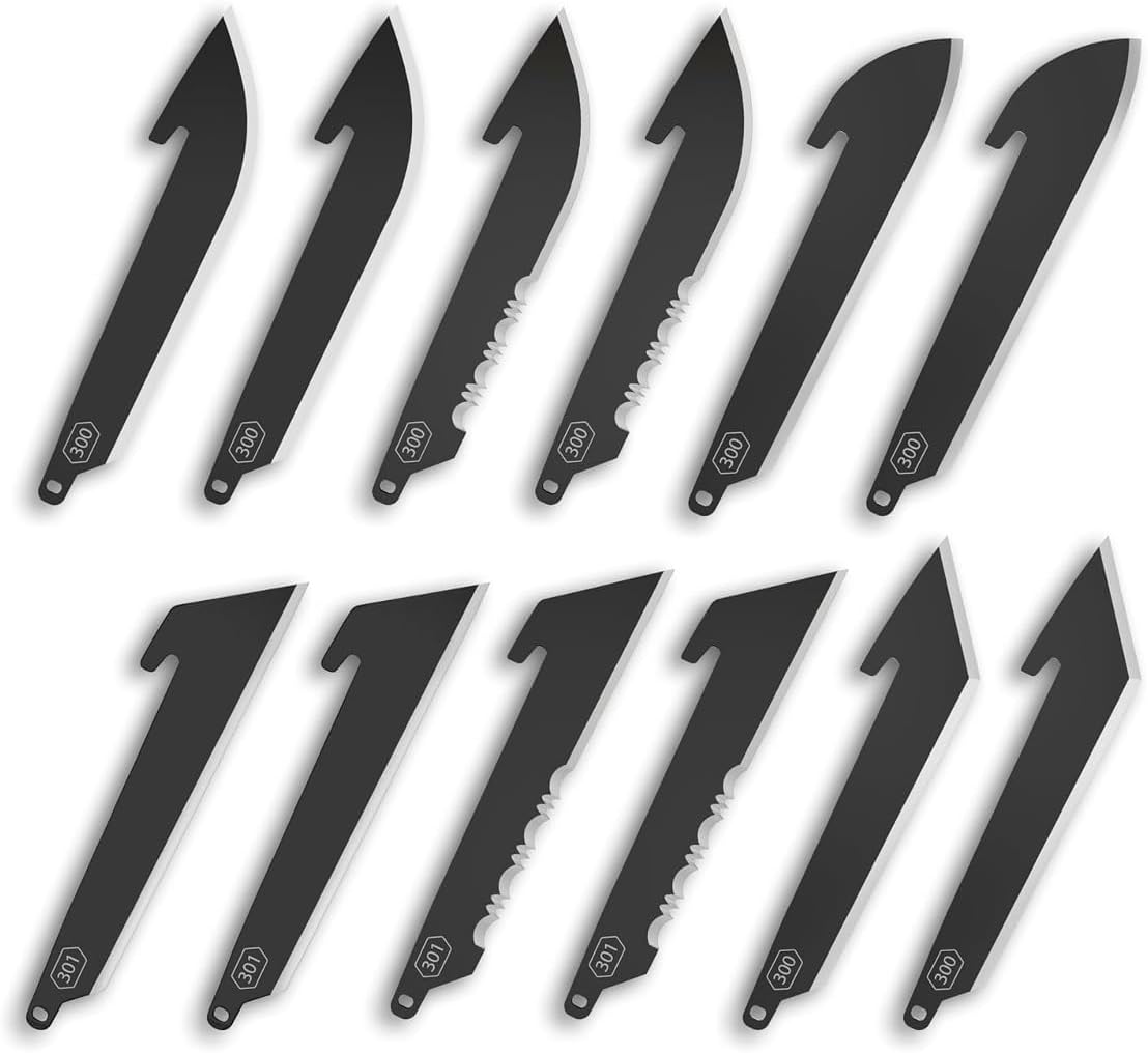 3" Replacable Black Sheepsfoot Blade - 6 Pack of Black EDC Sheepsfoot Blades