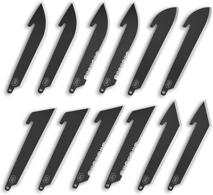 3" Replacable Black Sheepsfoot Blade - 6 Pack of Black EDC Sheepsfoot Blades