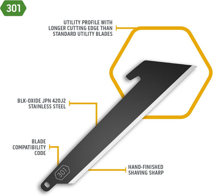 3" Replacable Black Sheepsfoot Blade - 6 Pack of Black EDC Sheepsfoot Blades