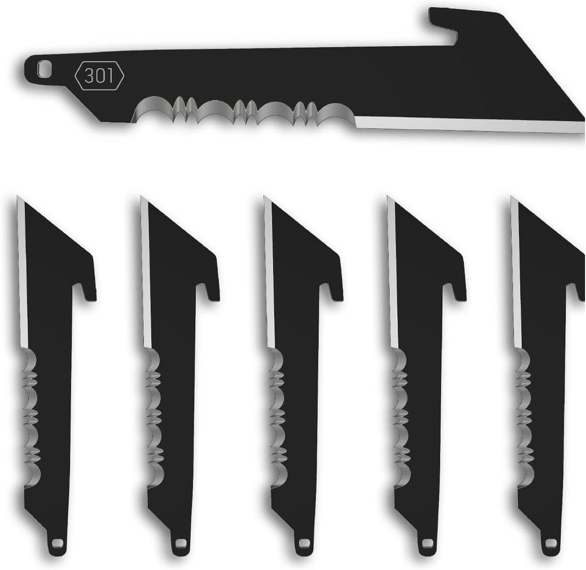 3" Replacable Black Sheepsfoot Blade - 6 Pack of Black EDC Sheepsfoot Blades
