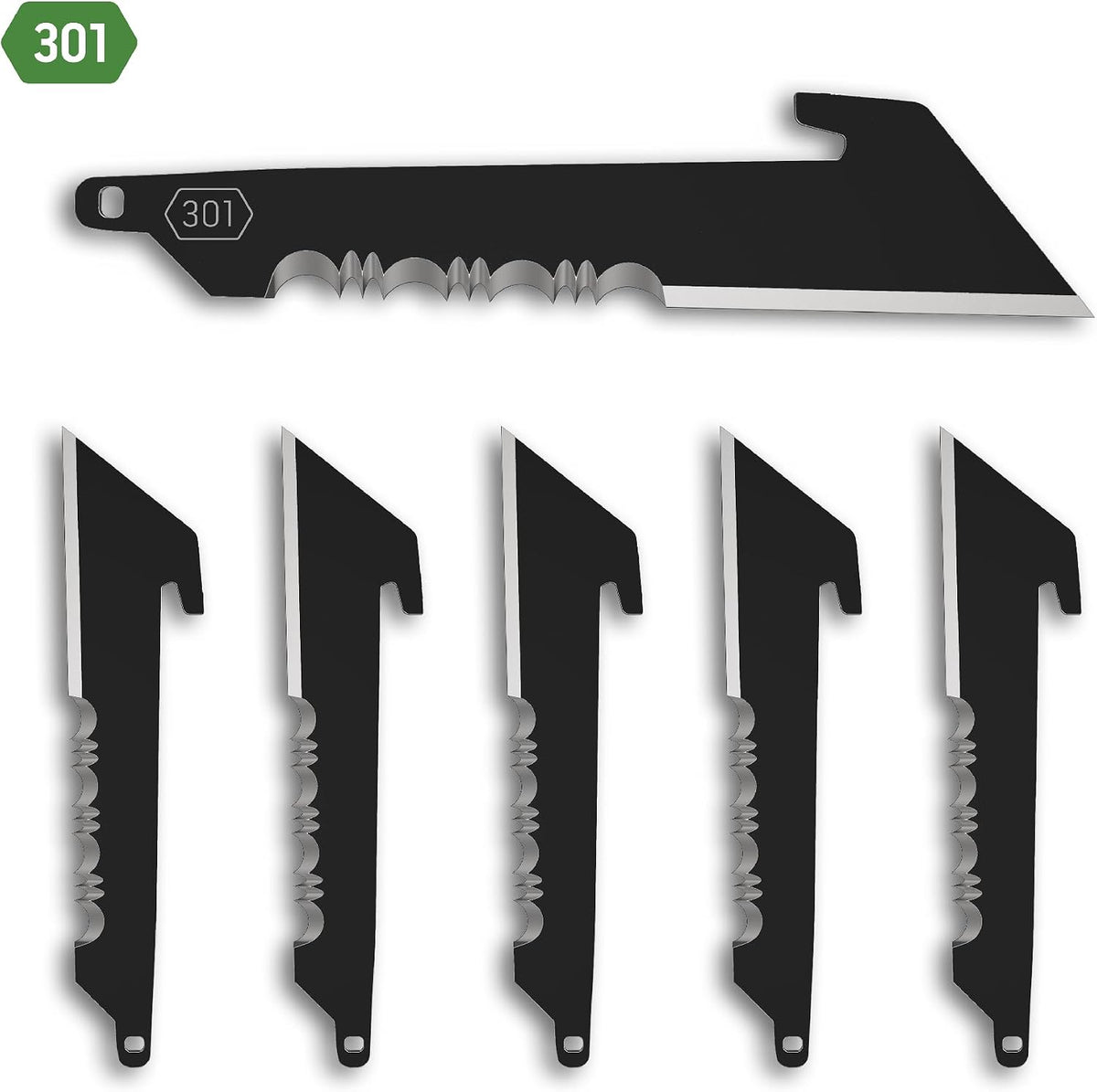 3" Replacable Black Sheepsfoot Blade - 6 Pack of Black EDC Sheepsfoot Blades