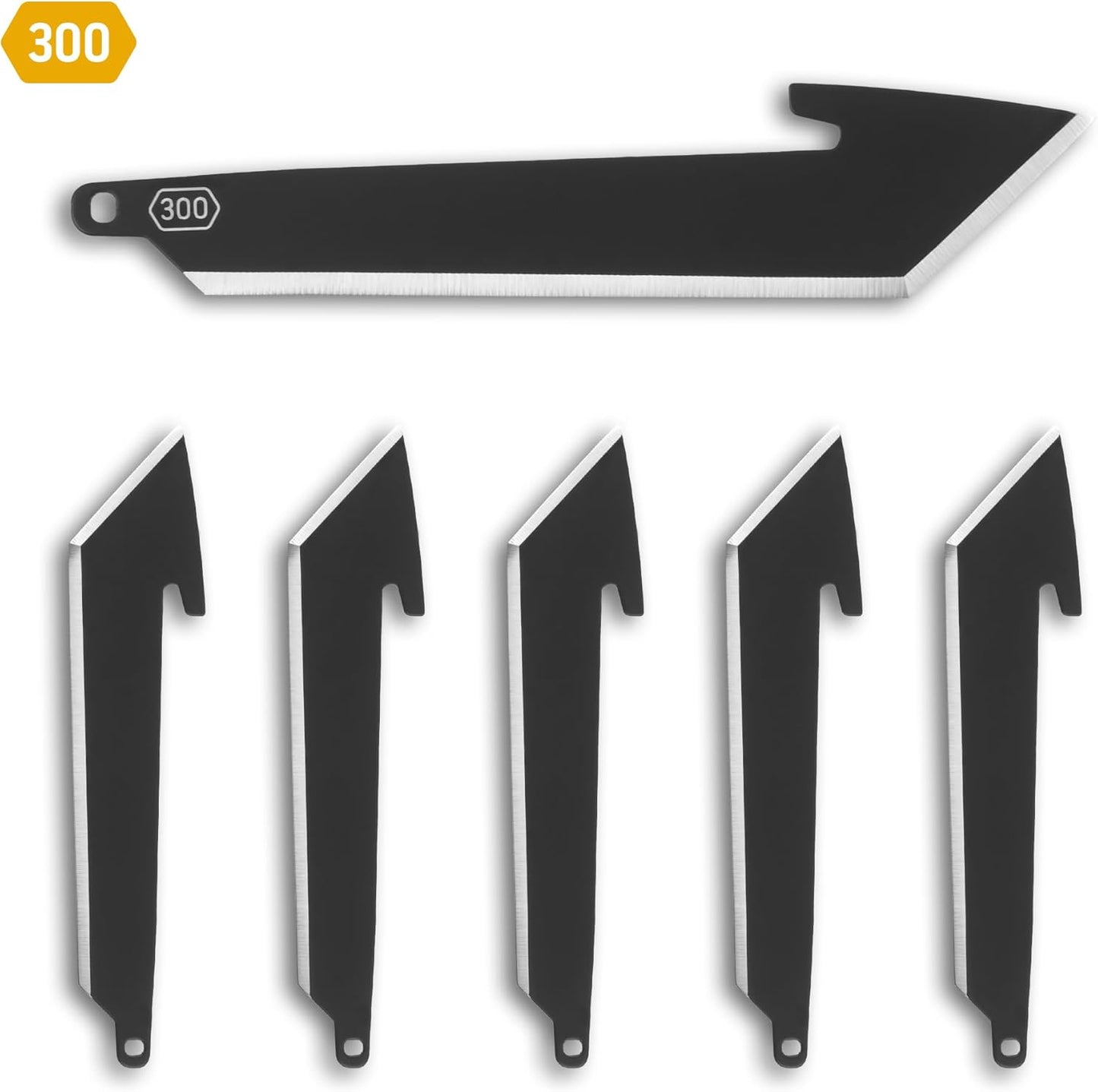 3" Replacable Black Sheepsfoot Blade - 6 Pack of Black EDC Sheepsfoot Blades