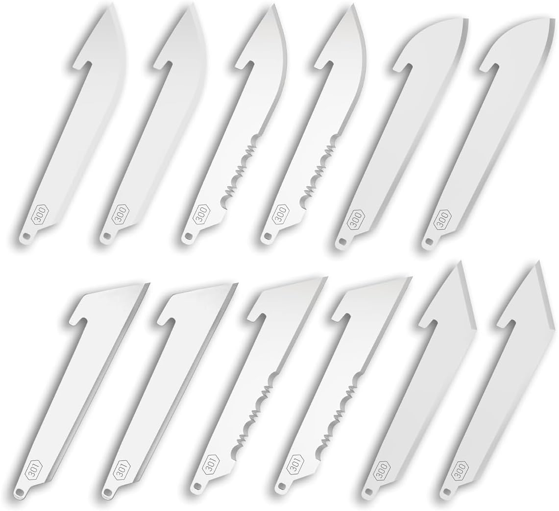 3" Replacable Black Sheepsfoot Blade - 6 Pack of Black EDC Sheepsfoot Blades