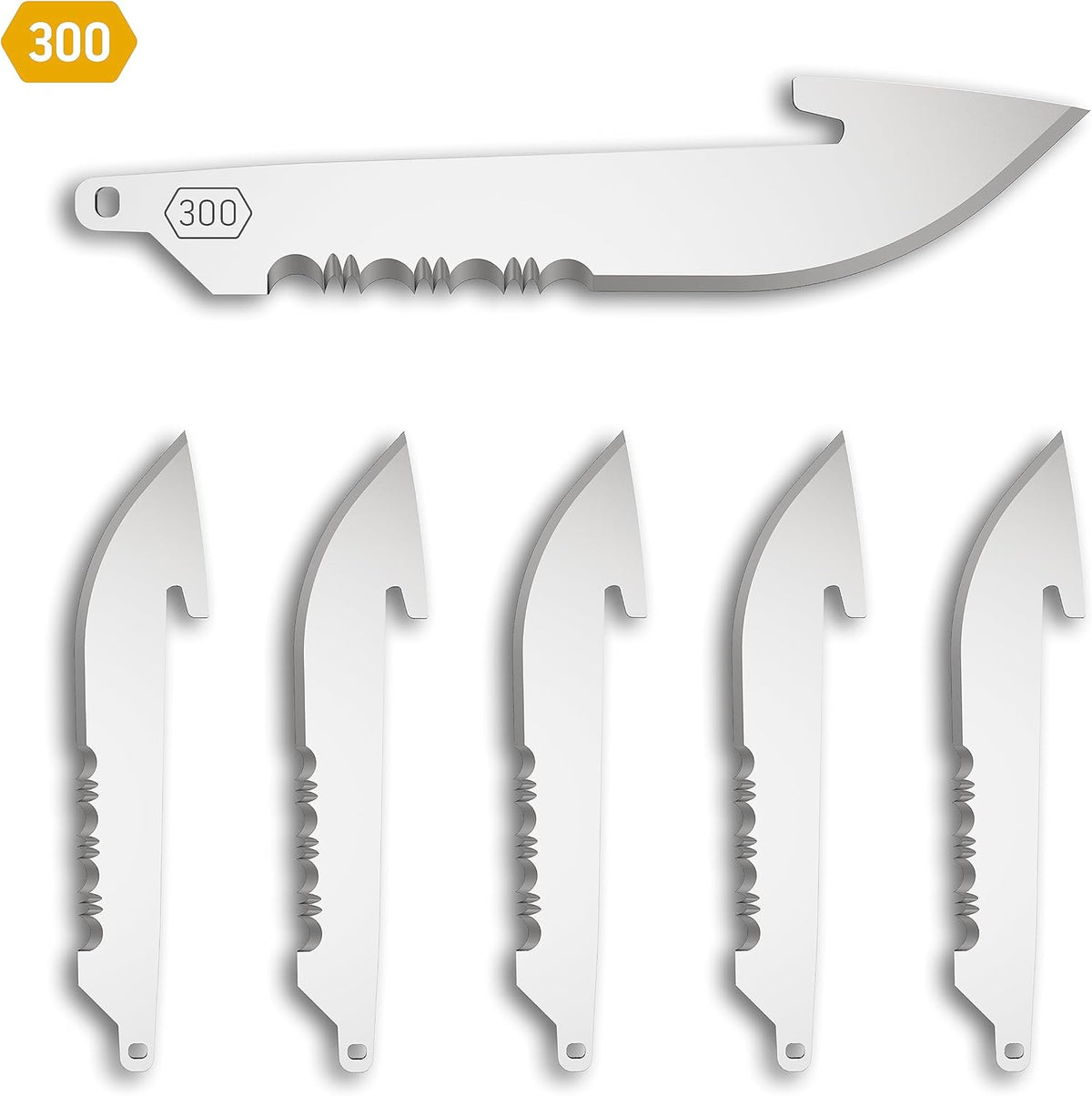 3" Replacable Black Sheepsfoot Blade - 6 Pack of Black EDC Sheepsfoot Blades