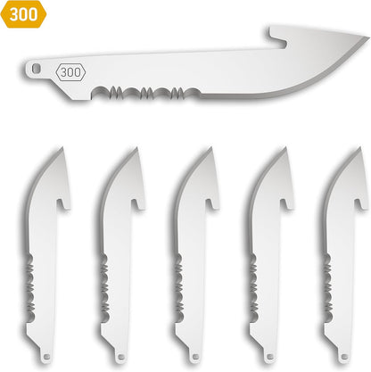 3" Replacable Black Sheepsfoot Blade - 6 Pack of Black EDC Sheepsfoot Blades