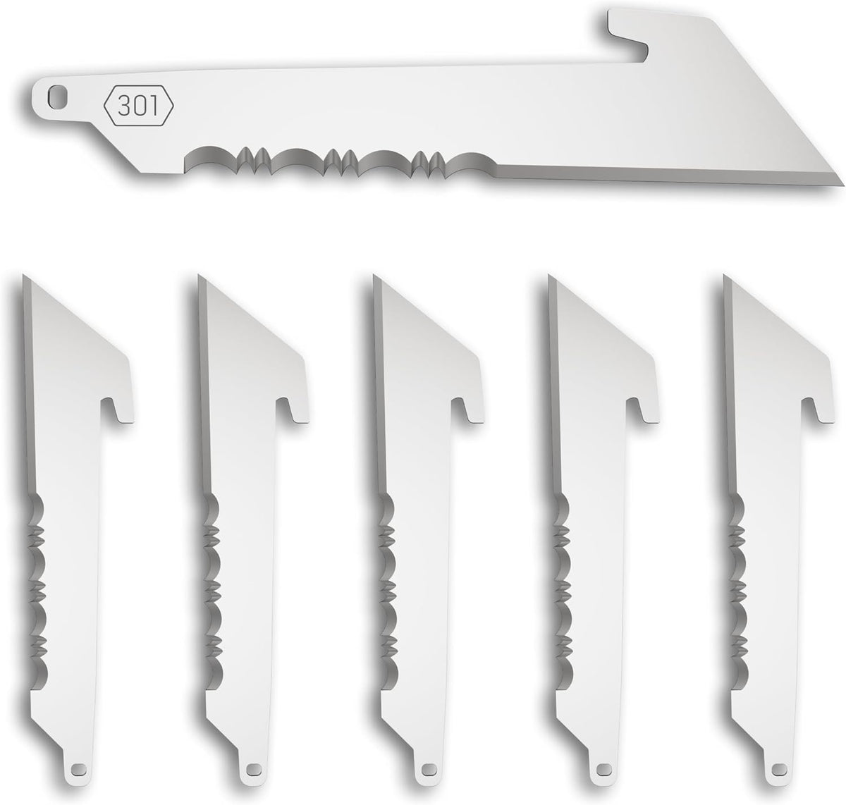 3" Replacable Black Sheepsfoot Blade - 6 Pack of Black EDC Sheepsfoot Blades