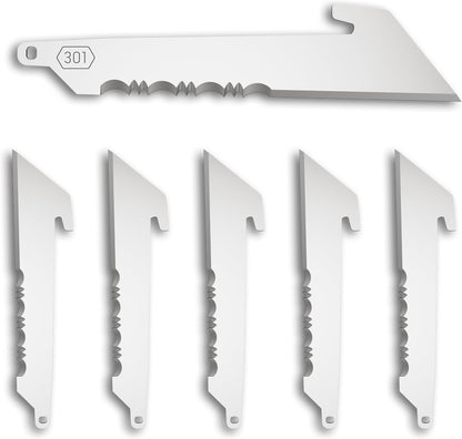 3" Replacable Black Sheepsfoot Blade - 6 Pack of Black EDC Sheepsfoot Blades