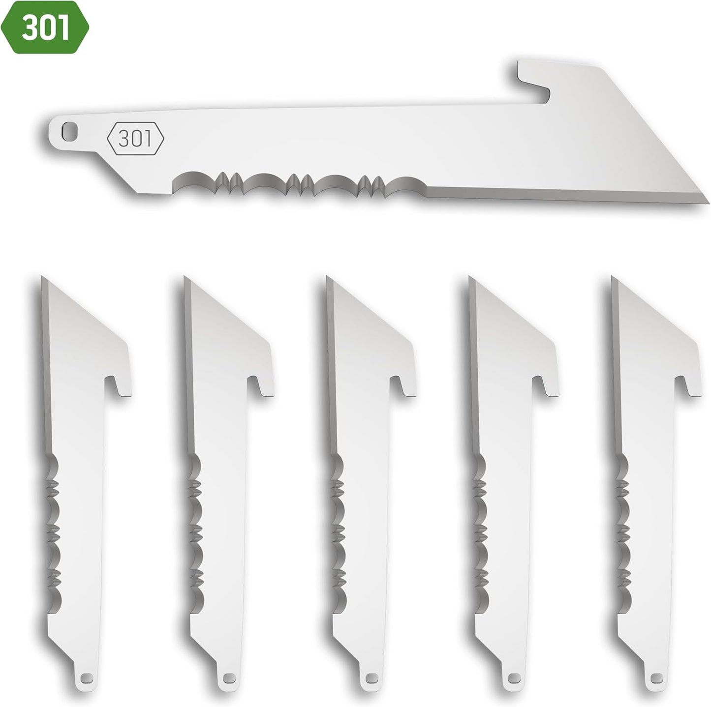 3" Replacable Black Sheepsfoot Blade - 6 Pack of Black EDC Sheepsfoot Blades