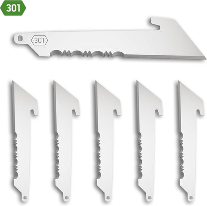 3" Replacable Black Sheepsfoot Blade - 6 Pack of Black EDC Sheepsfoot Blades