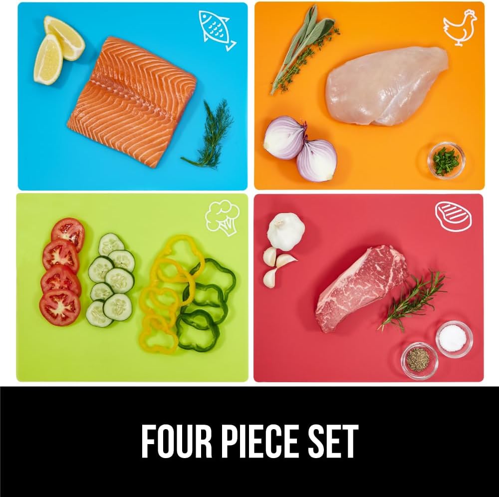 BPA-Free Flexible Cutting Board, Set of 4, Multicolor