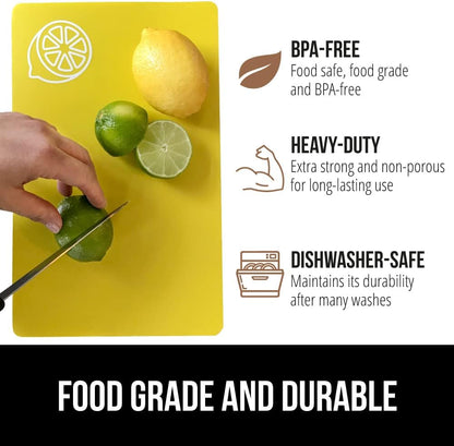 BPA-Free Flexible Cutting Board, Set of 4, Multicolor