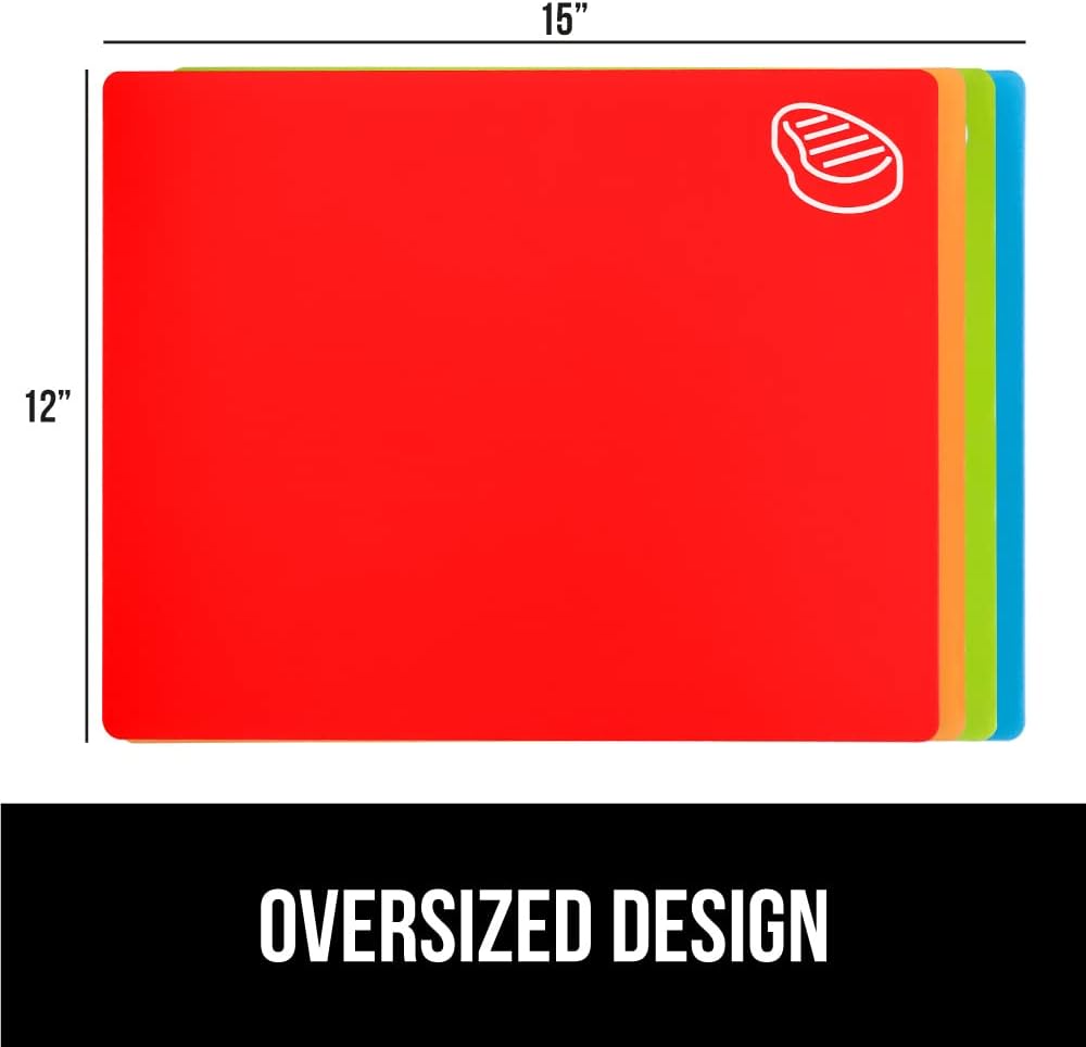 BPA-Free Flexible Cutting Board, Set of 4, Multicolor
