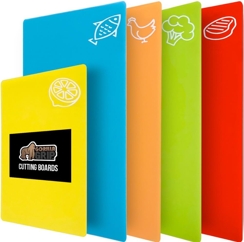 BPA-Free Flexible Cutting Board, Set of 4, Multicolor