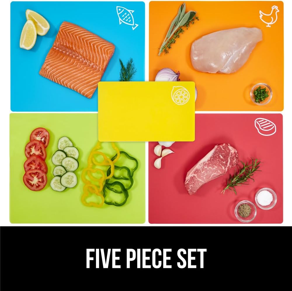 BPA-Free Flexible Cutting Board, Set of 4, Multicolor