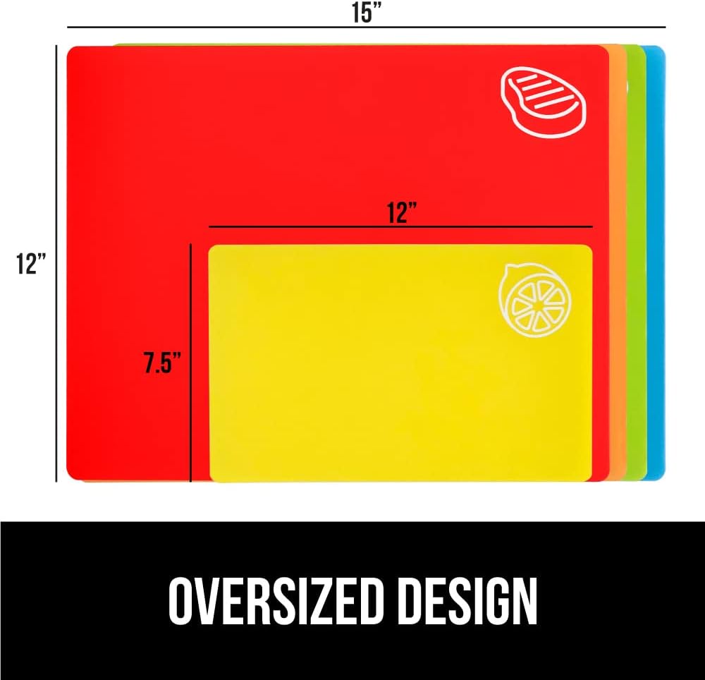 BPA-Free Flexible Cutting Board, Set of 4, Multicolor
