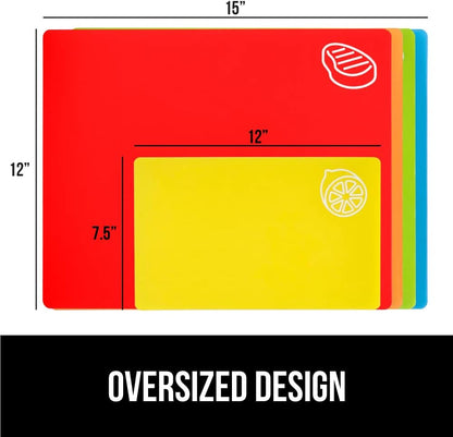 BPA-Free Flexible Cutting Board, Set of 4, Multicolor