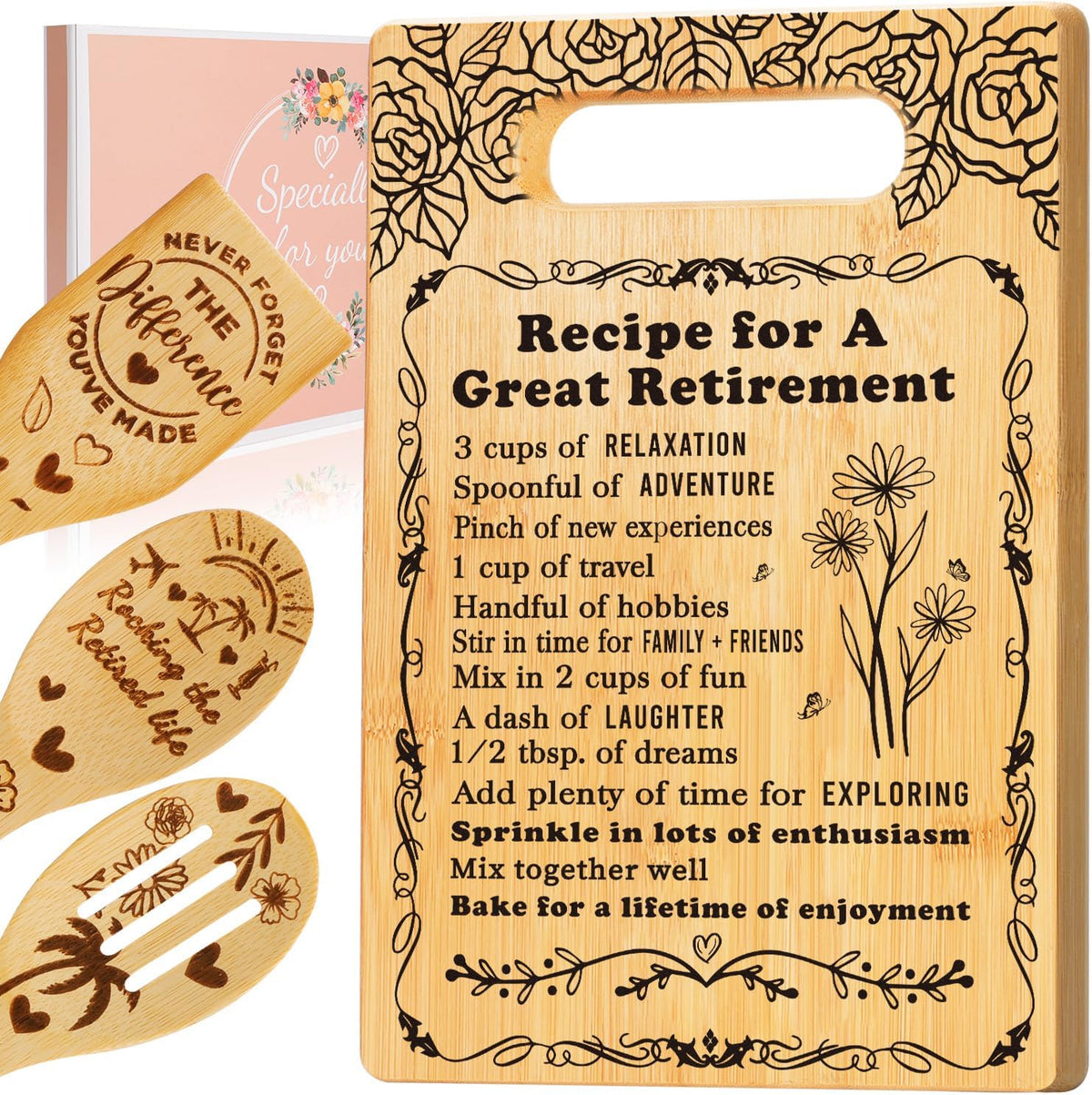 Retirement Gift for Woman 2026,Cutting Board Set Retrement Gift for Teacher
