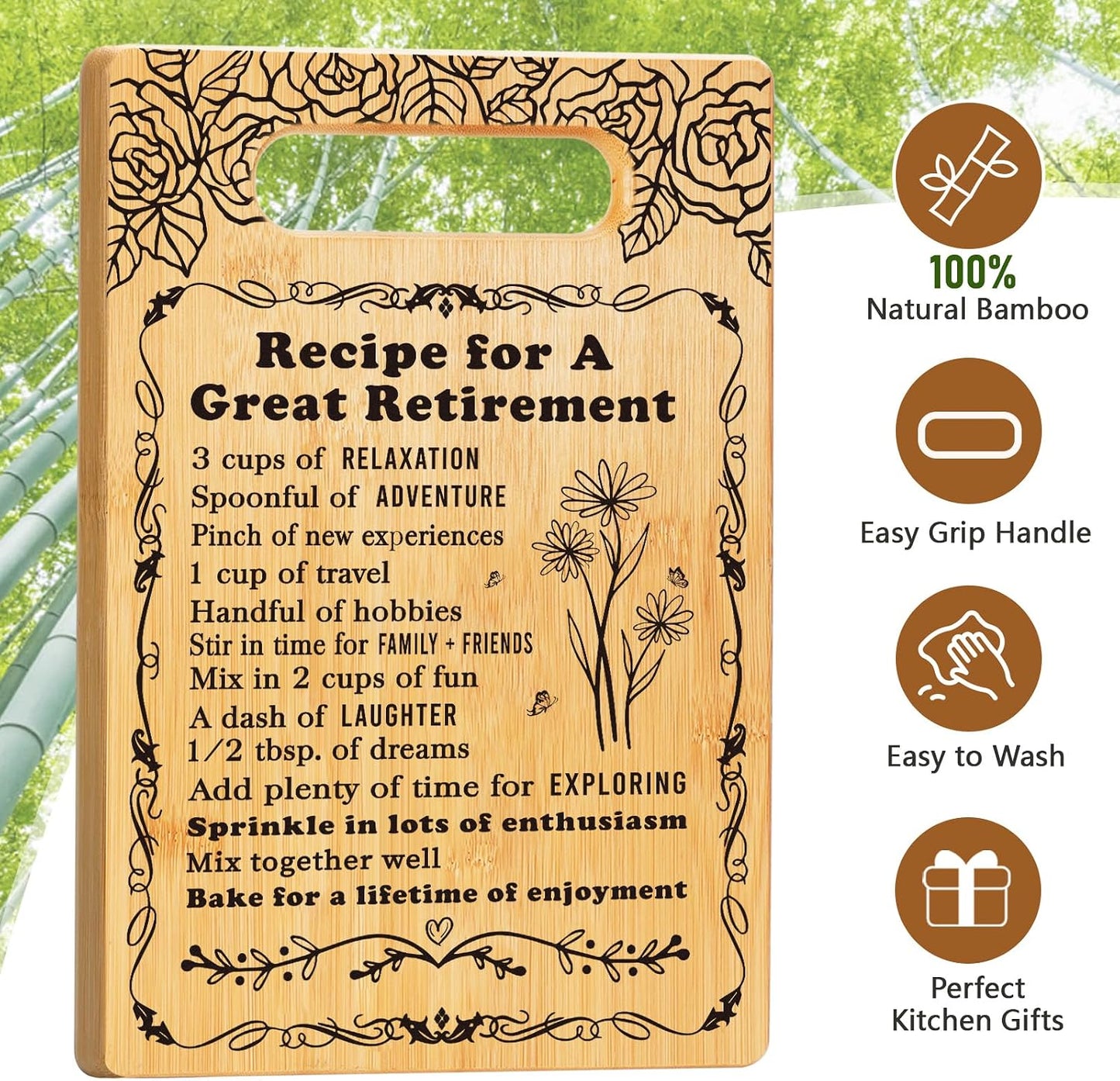 Retirement Gift for Woman 2026,Cutting Board Set Retrement Gift for Teacher