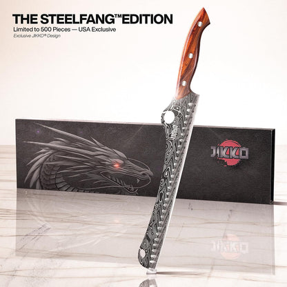 ® SteelFang Edition – Japanese Brisket Knife 12" with Rosewood Handle | Premium Butcher & Carving Knife for Meat, BBQ, and Brisket Slicing – Ultra Sharp High-Carbon Stainless Steel Blade