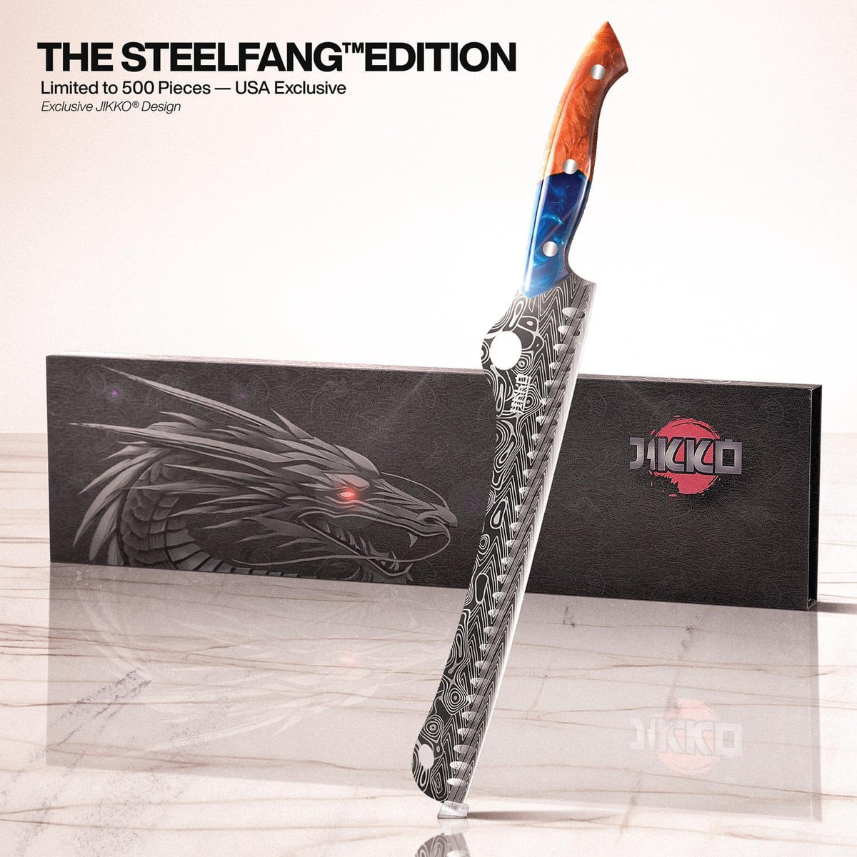 ® SteelFang Edition – Japanese Brisket Knife 12" with Rosewood Handle | Premium Butcher & Carving Knife for Meat, BBQ, and Brisket Slicing – Ultra Sharp High-Carbon Stainless Steel Blade