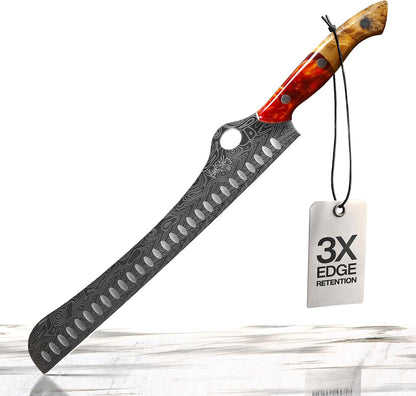 ® SteelFang Edition – Japanese Brisket Knife 12" with Rosewood Handle | Premium Butcher & Carving Knife for Meat, BBQ, and Brisket Slicing – Ultra Sharp High-Carbon Stainless Steel Blade