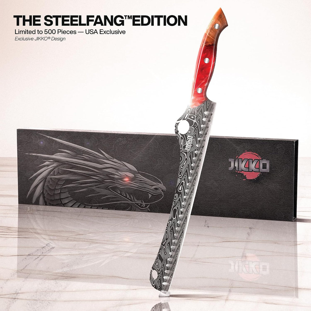 ® SteelFang Edition – Japanese Brisket Knife 12" with Rosewood Handle | Premium Butcher & Carving Knife for Meat, BBQ, and Brisket Slicing – Ultra Sharp High-Carbon Stainless Steel Blade