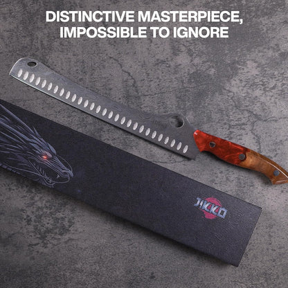 ® SteelFang Edition – Japanese Brisket Knife 12" with Rosewood Handle | Premium Butcher & Carving Knife for Meat, BBQ, and Brisket Slicing – Ultra Sharp High-Carbon Stainless Steel Blade