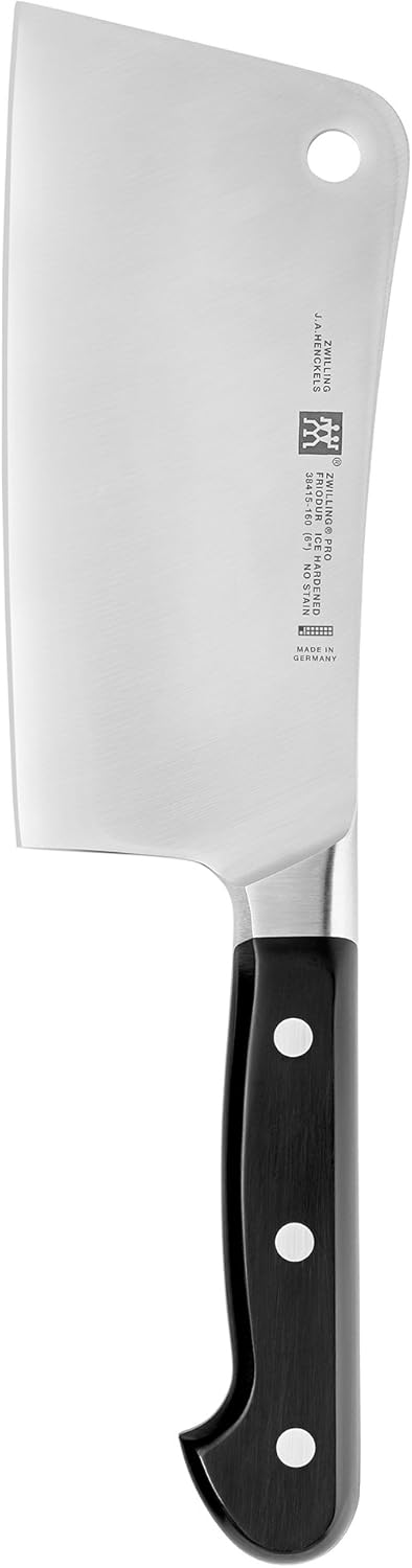 Pro 6-Inch Meat Cleaver Razor-Sharp German Knife Set Made in Company-Owned German Factory with Special Formula Steel, Perfected for Almost 300 Years, Stainless Steel
